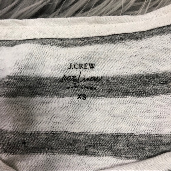 {J.Crew} Striped Linen and Cotton Cap Sleeve Tees - Picture 2 of 3